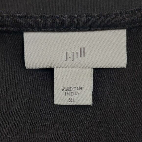 J Jill Women's XL Tunic Sparkle Metallic Embroidered Black Side Vents Shimmer - Picture 7 of 11